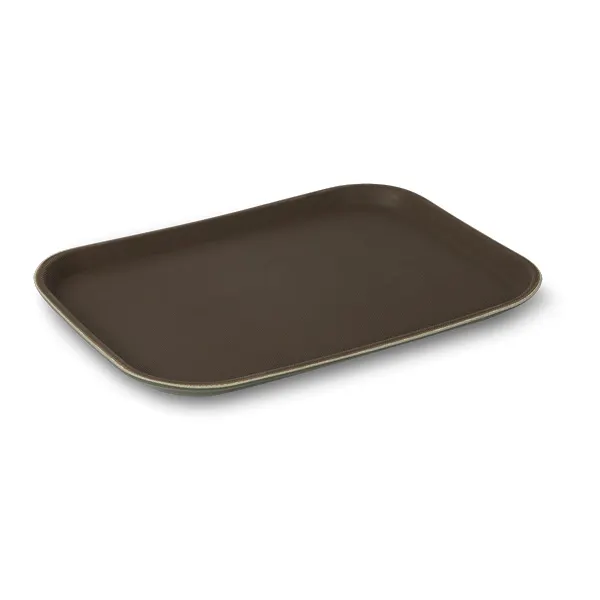 Concasse MCCHA1418 Non-Slip Serving Tray, 14" x 18", Rectangular, Brown, Rubber Plastic