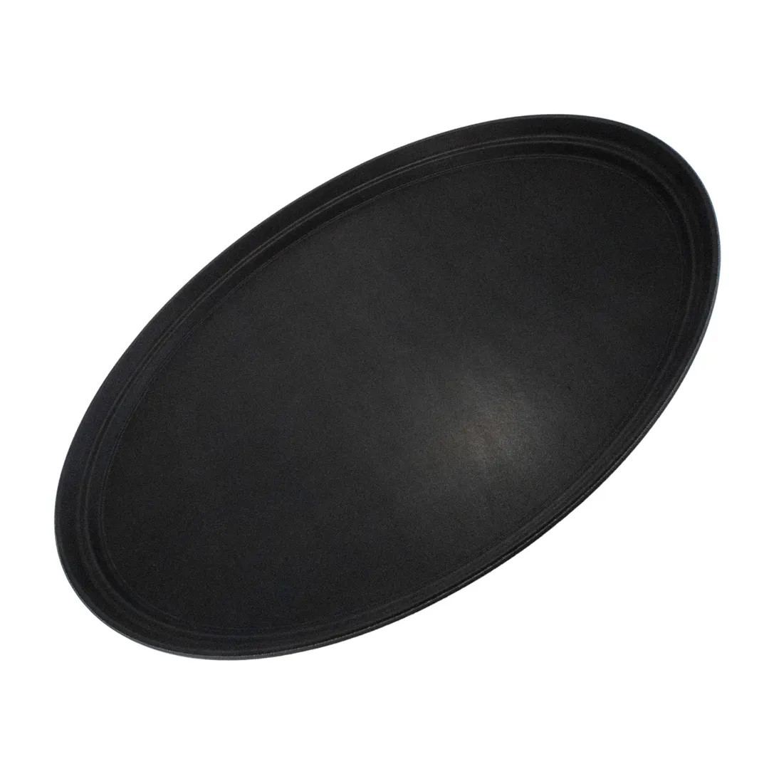 Concasse MCCHA2227N Non-Slip Oval Serving Tray, 22" x 27", Black, Plastic