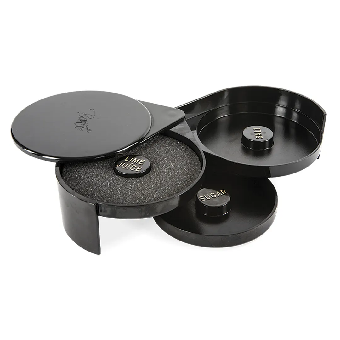 Concasse MCDBBSS Black Glass Margarita Rimmer for Bar Essentials, Easy Salt & Sugar Rim