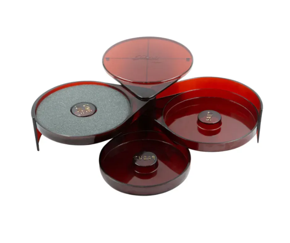 Concasse MCDBBSSR Red Glass Margarita Rimmer, Bar Essential for Salt and Sugar Rim, Sturdy Build