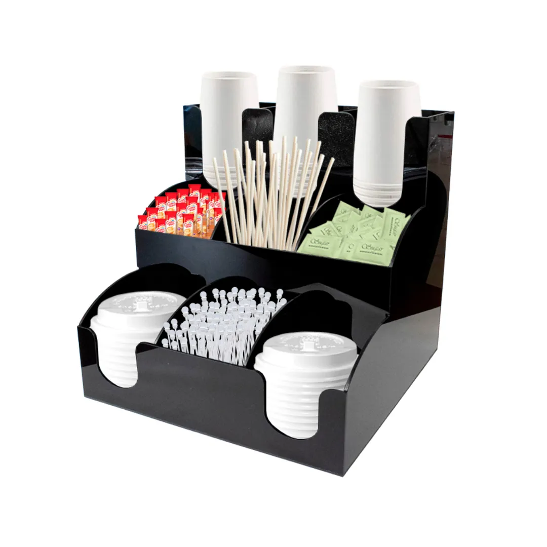 Concasse MCEQORGV4 Plastic Cup & Lid Organizer, 3 Levels, 3 Rows, Efficient Beverage Service Design