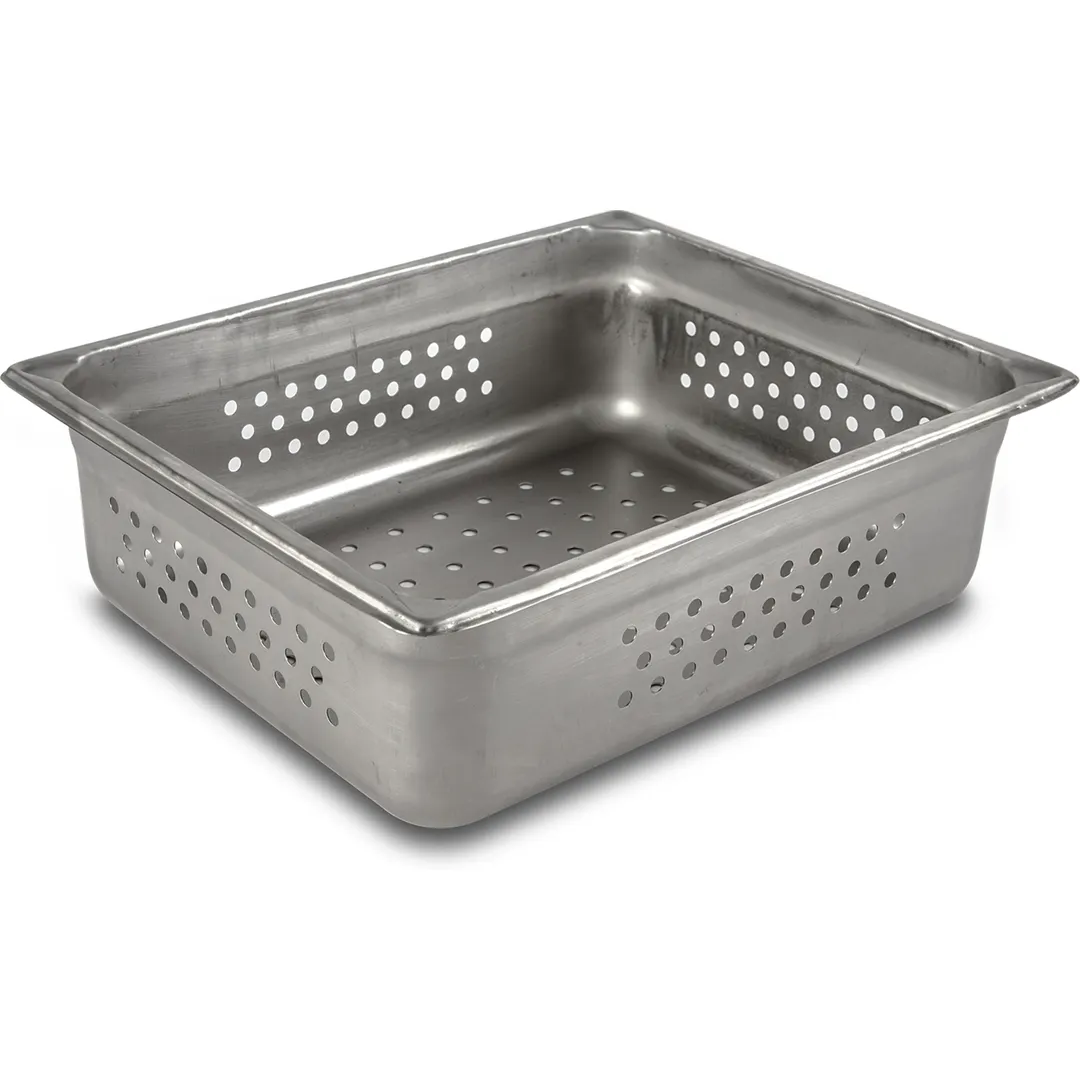 Concasse MCIP241210 Steam Pan, 10-2/5" x 12-3/4" x 4", 1/2 Size, 4" Deep, Perforated, 24G Steel, NSF