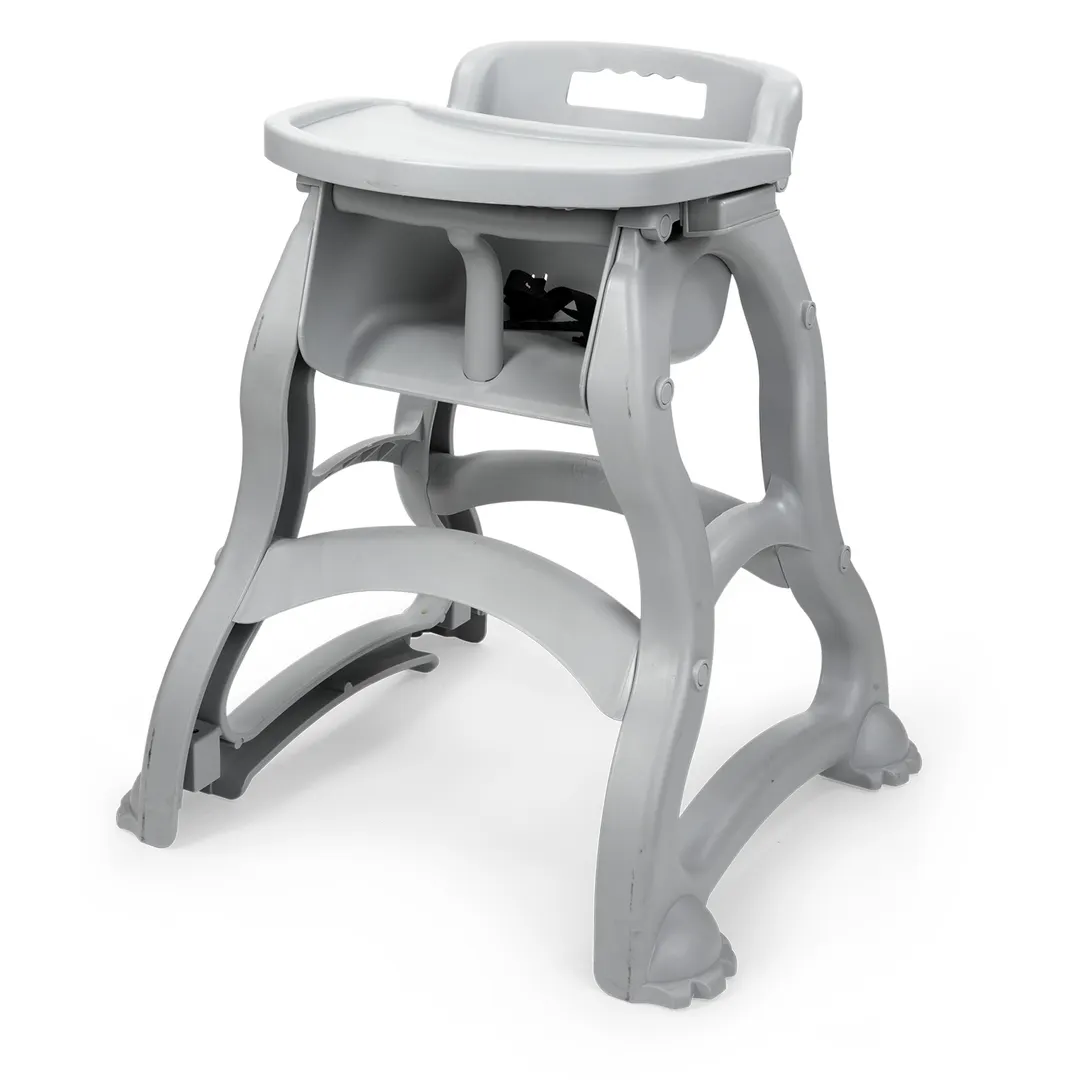 Concasse MCPERPP Plastic High Chair for Kids - Gray Frame & Seat, Durable Restaurant Seating Design