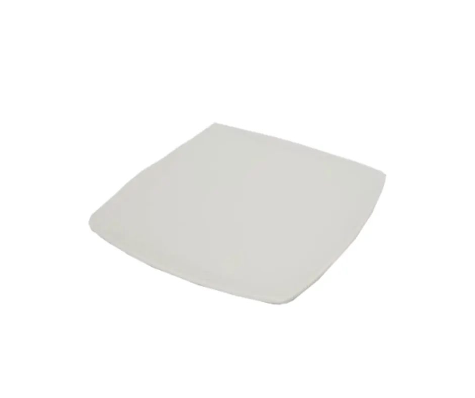 Concasse MCPLMCP21B Square Melamine Plate, 8"-3/10 x 4/5" Premium White, Flat Reusable Dinnerware