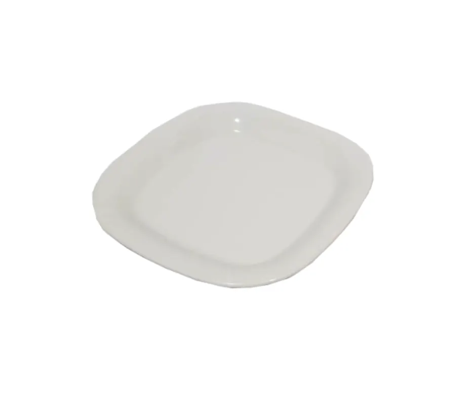 Concasse MCPLMCRP20B - 8" Square Melamine Plate, Premium White, Flat, 8-9" Size, Plastic Dinnerware
