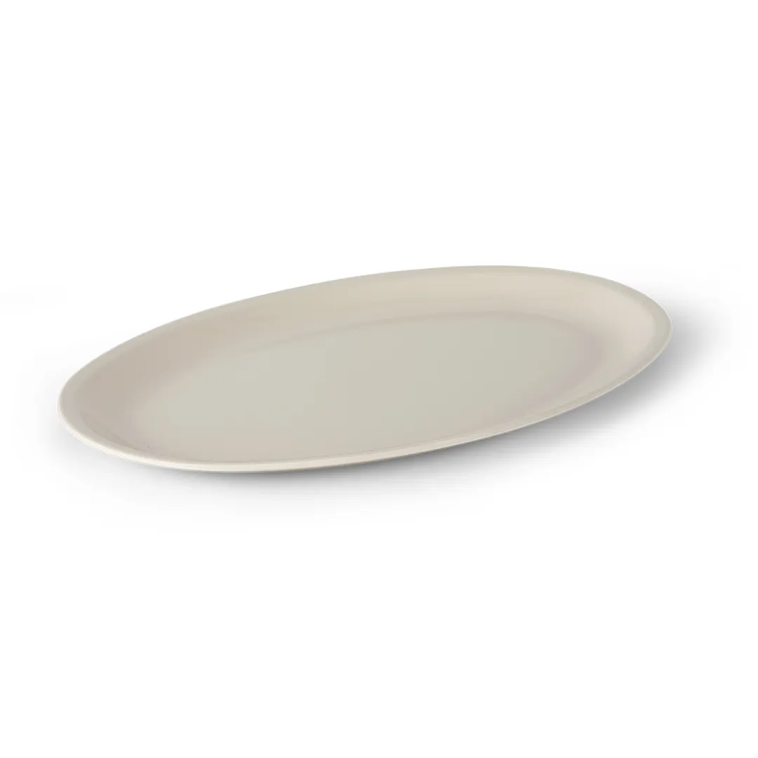 Concasse MCPLMO11 - 11" Oval Melamine Dinner Plate, White, Durable Reusable Plastic Tableware