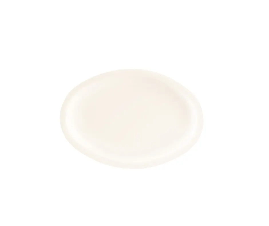 Concasse MCPLMO13B Oval Melamine Dinner Plate 13-3/10" White, Durable Reusable Plastic Tableware