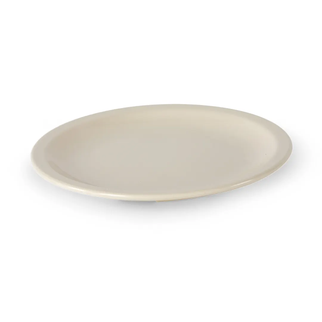 Concasse MCPLMR25 - 10" Round Melamine Plate, Beige Reusable Plastic Dinnerware, 10" Diameter