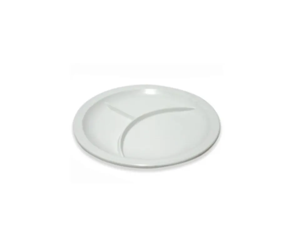 Concasse MCPLMR25B 10"-11" Round Melamine Dinner Plate, White, Durable Reusable Plastic