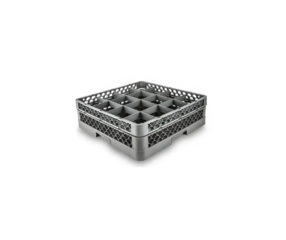 Concasse MCRAC16EXT Glass Rack Extension - Commercial Restaurant Dishwasher Rack Extension with 16 Compartments, Full-Size, Black/Cherry Finish