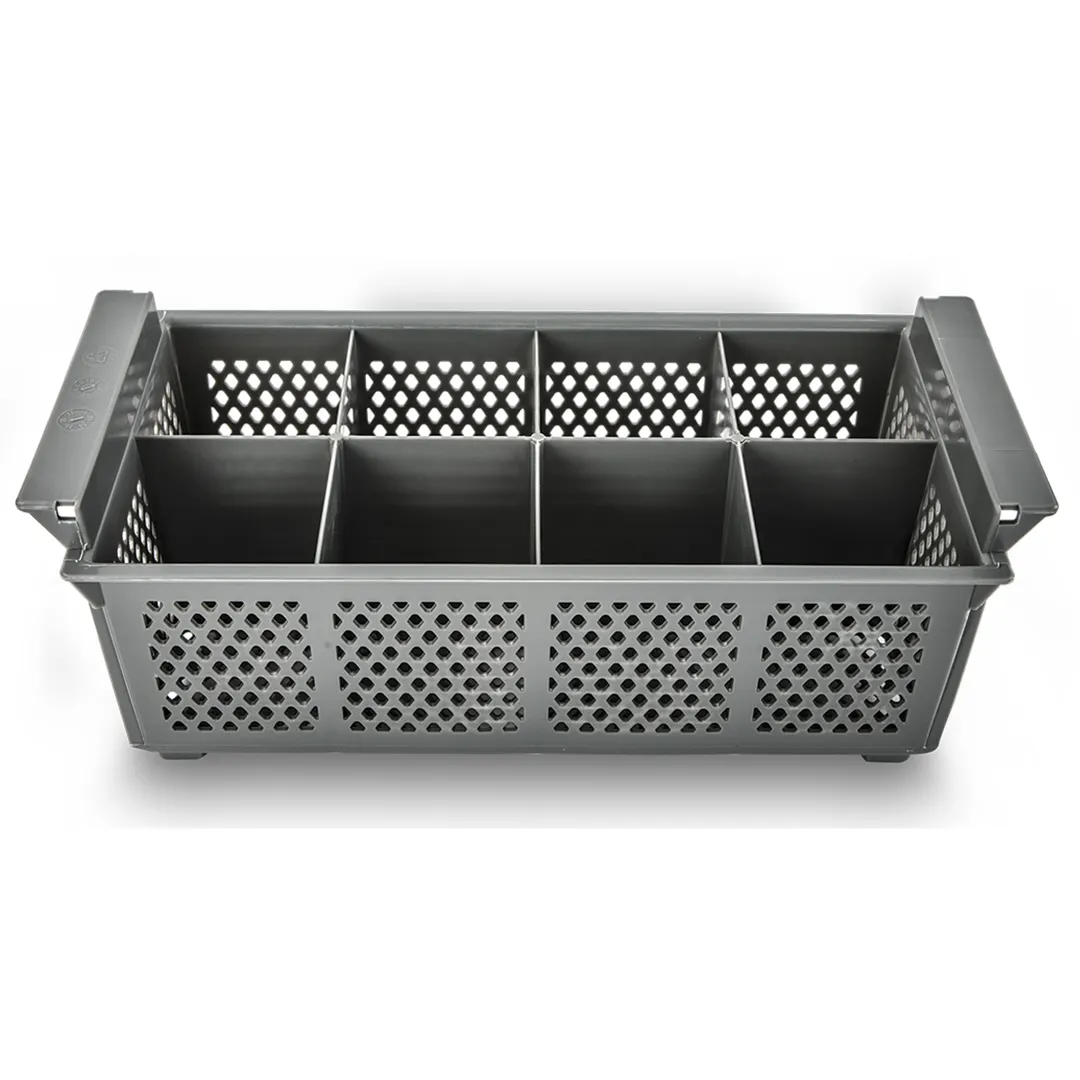 Concasse MCRACES08 Cutlery Organizer with Half Basket, Black/Cherry, Utensil Holder with Compartments for Flatware Storage