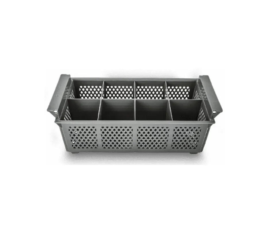Concasse MCRACES08A Cutlery Bin with Half Basket, Handles, and Compartments - Black/Cherry Finish