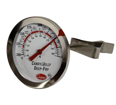 Cooper-Atkins 322-01-1 Deep Fry/Candy Thermometer, 2-1/2" Dial, 6" Stem, 200-400°F, NSF - 36/Case