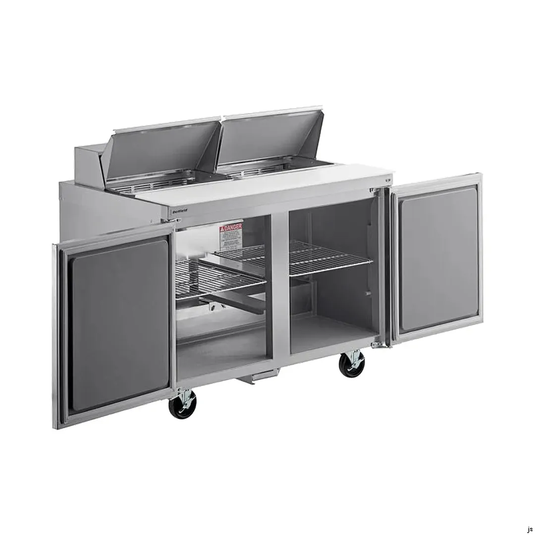 Delfield 4448NP-12M 48" 2-Door Mega Top Sandwich and Salad Prep Table, 12 Pans
