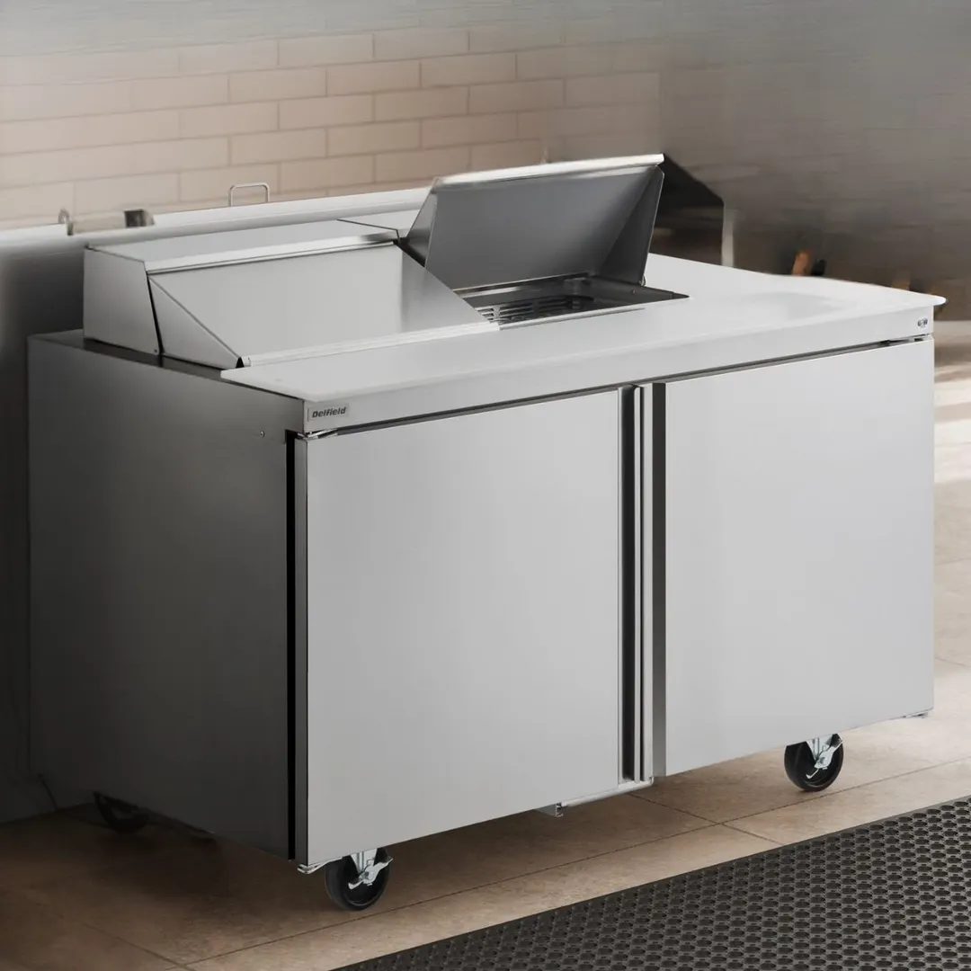 Delfield 4448NP-12M 48" 2-Door Mega Top Sandwich and Salad Prep Table, 12 Pans