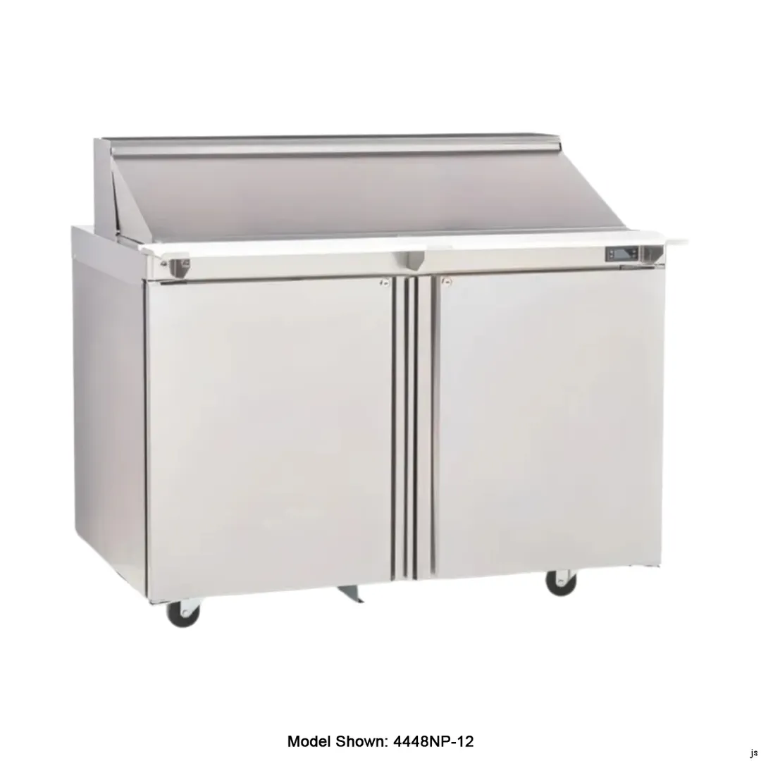 Delfield 4448NP-8 48" 2-Door Sandwich and Salad Prep Table, 8 Pans, Stainless Steel