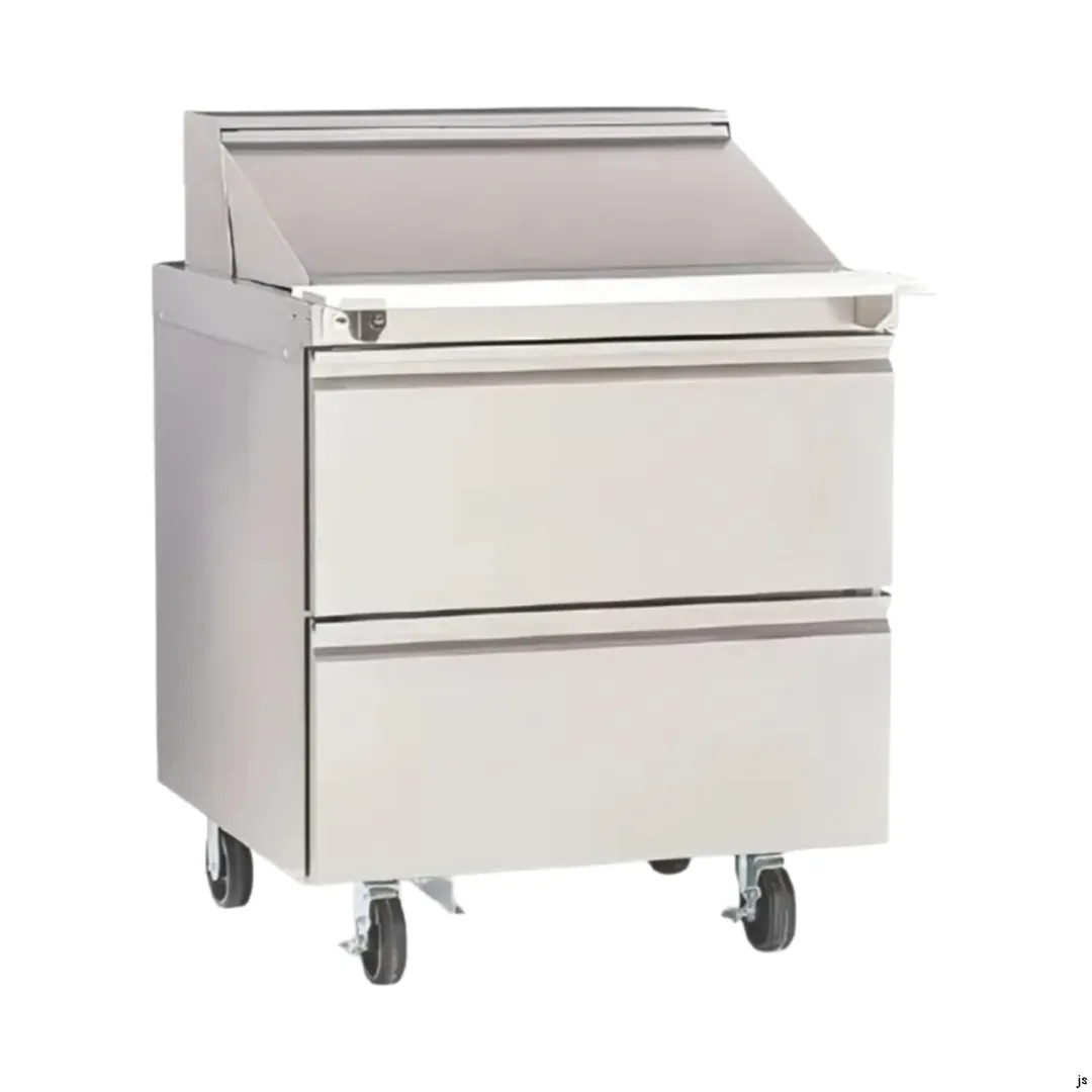 Delfield D4427NP-12M 27" 1-Section Mega Top Sandwich Prep Table, 2 Drawers, 12 Pans, Stainless Steel