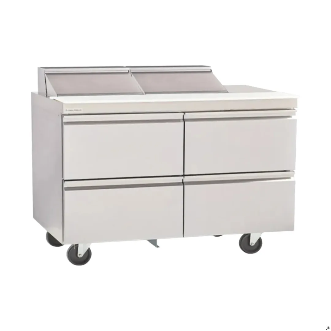 Delfield D4448NP-6 48" 2-Section Sandwich and Salad Prep Table, 4 Drawers, 6 Pans, 16 cu. ft.