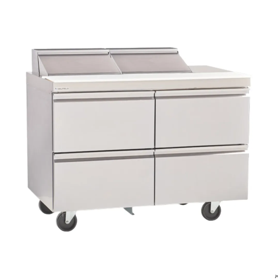 Delfield D4464NP-12 64" 2-Section Sandwich and Salad Prep Table, 4 Drawers, 12 Pans, Stainless Steel