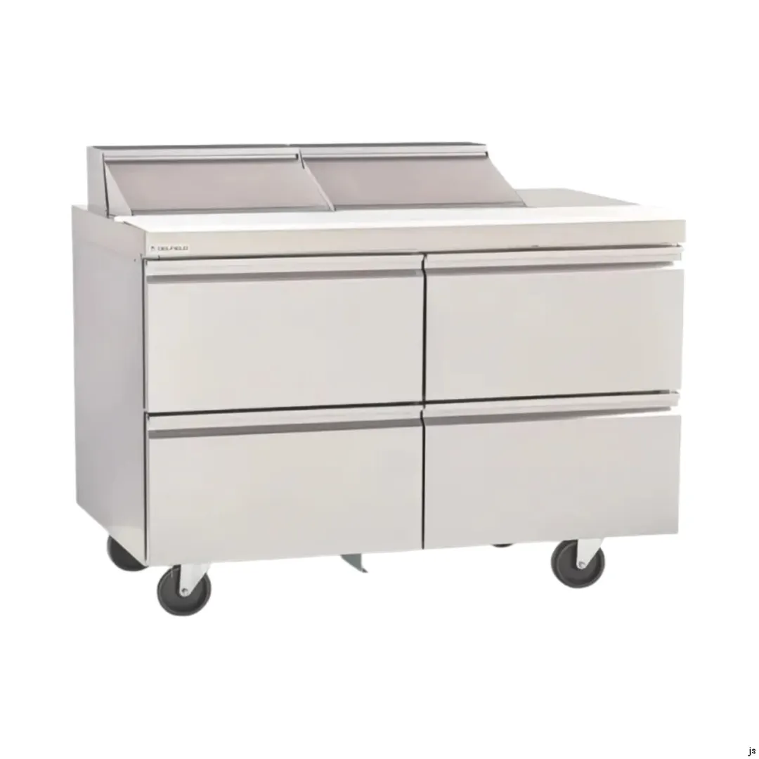 Delfield D4464NP-18M 64" 2-Section Mega Top Sandwich Prep Table, 18 Pans, 4 Drawers, Stainless Steel