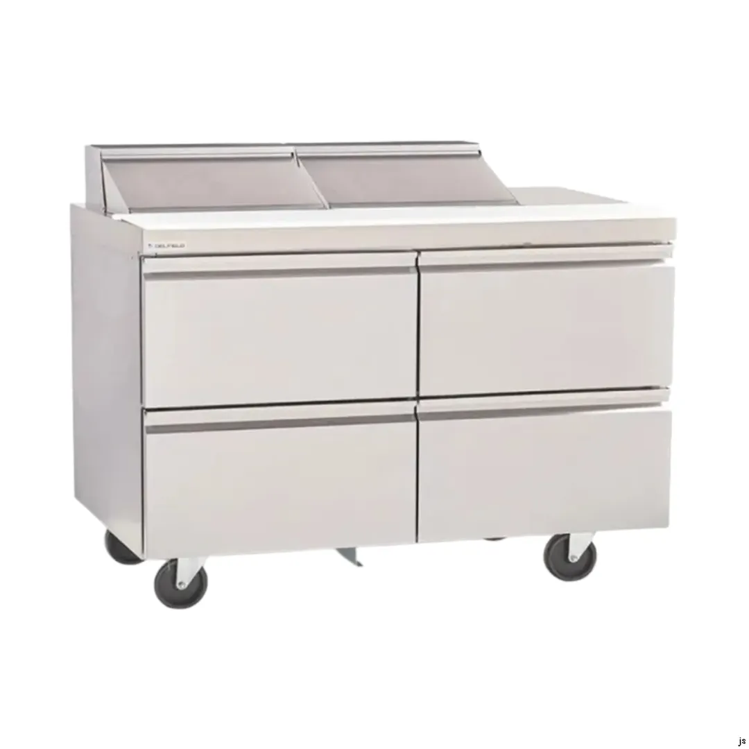 Delfield D4464NP-24M 64" 2-Section Mega Top Sandwich and Salad Prep Table, 24 Pans, 4 Drawers