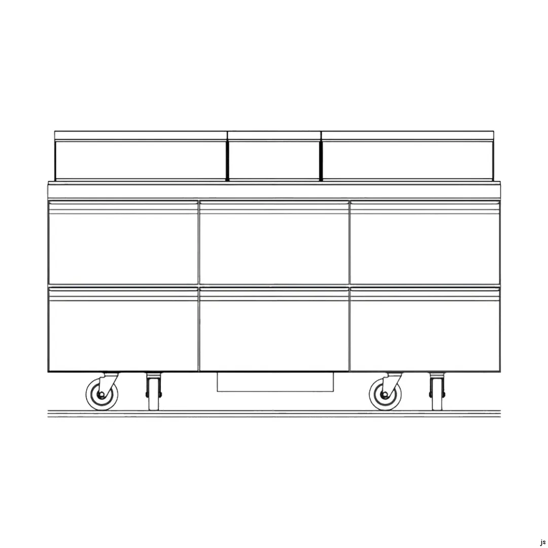 Delfield D4472NP-30M 72" 3-Section Mega Top Sandwich and Salad Prep Table, 30 Pans, 6 Drawers