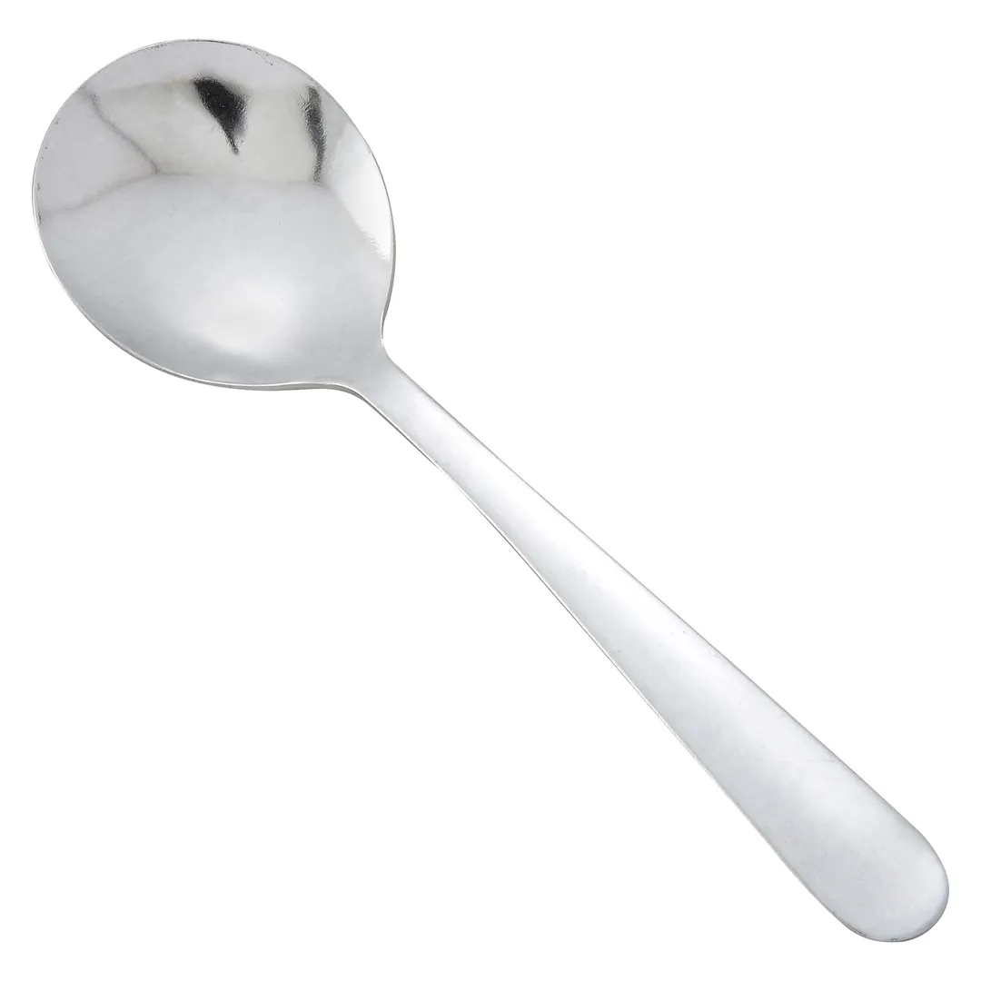 Dinex DX0002-04 Windsor Bouillon Spoon, 6" Medium Weight, 18/0 Stainless Steel - 1 Dozen