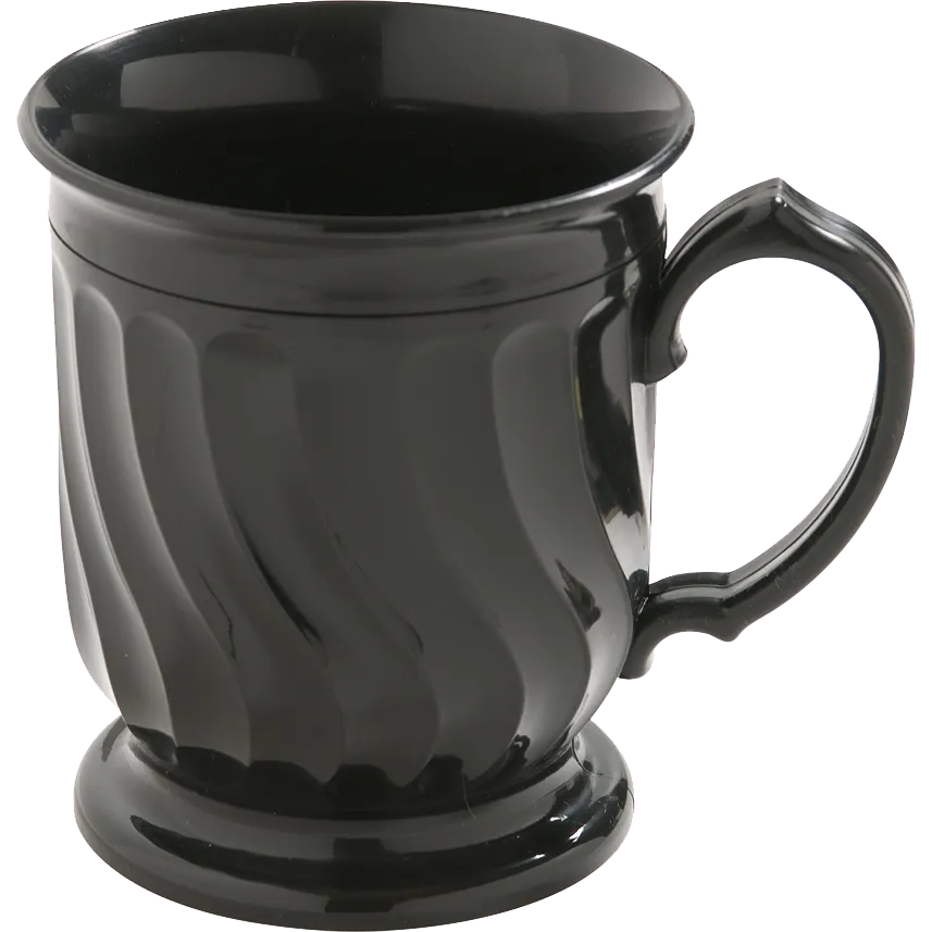 Dinex DX300003 - Pedestal Base Plastic Mug, 8 oz Onyx Black Polypropylene, - 48/Case