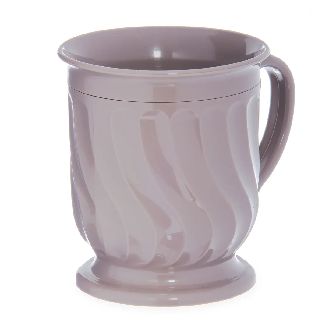 Dinex DX300031 - Pedestal Plastic Mug, 8 oz 240ml Insulated Latte, Brown PP, 48/Case