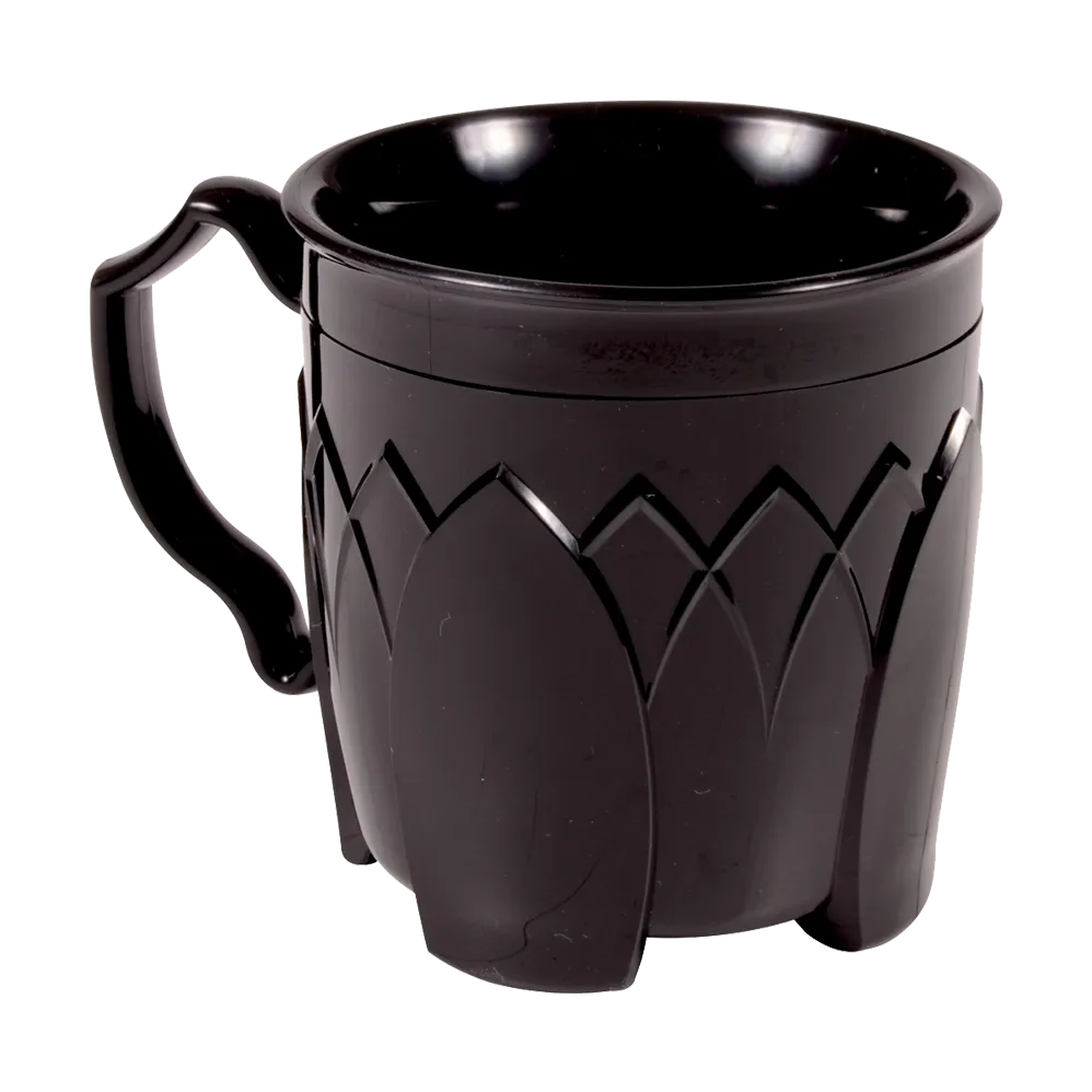 Dinex DX500003 Fenwick 8 oz Double‑Wall Plastic Mug, Onyx Black Polypropylene - 1/Case