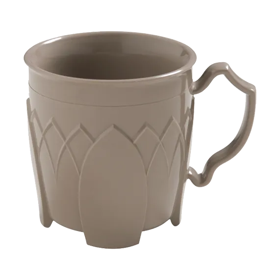 Dinex DX500031 - 8 oz Brown Plastic Mug, Double‑Wall Insulated, Ozone‑Safe Foam, Dishwasher PP Free