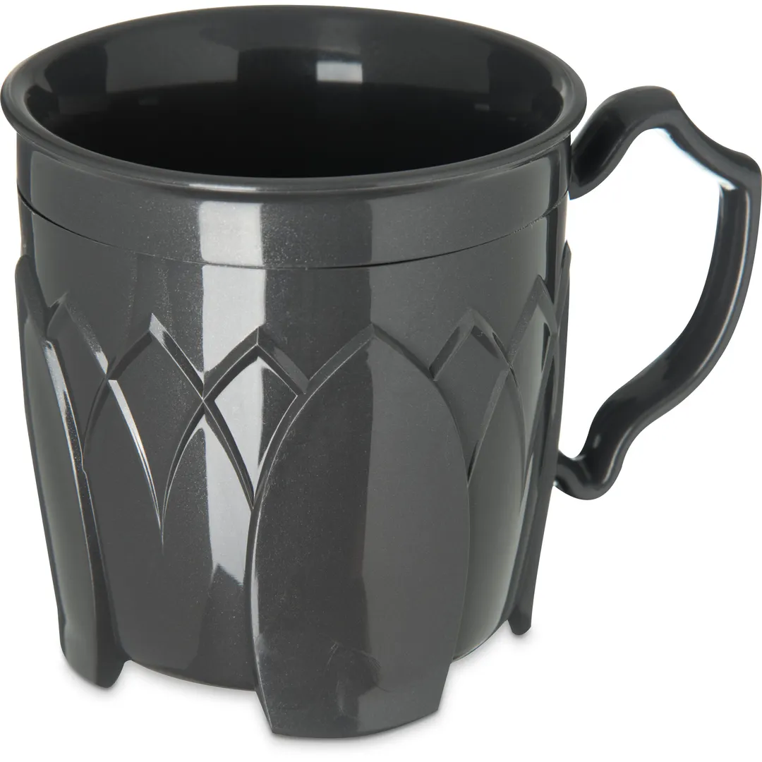 Dinex DX500044 - 8 Oz Double‑Wall Plastic Mug, Graphite Grey, Dishwasher Safe, BPA Free - Case
