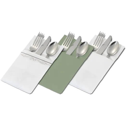 Dinex DX6999PF0202 - 17" x 17" Pocket-Fold Paper Napkin, 2-Ply Recycled White, 1/12 Fold, Sold Per Case - 1/Case