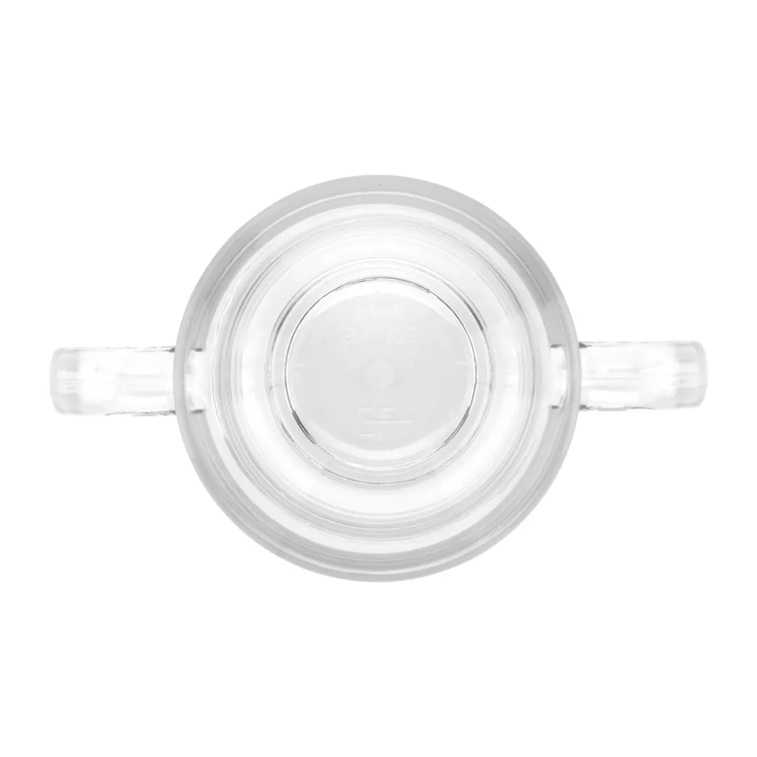 Dinex DXSN-103-CL Clear Tritan 8 oz Plastic Mug, Double‑Sided Handles, Dishwasher Safe - 12/Case