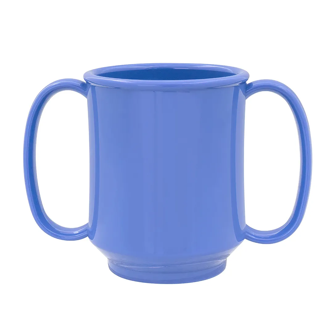 Dinex DXSN-103-PB - 8 Oz Blue Tritan Mug with Handles, Dishwasher & Microwave Safe - 1/Case