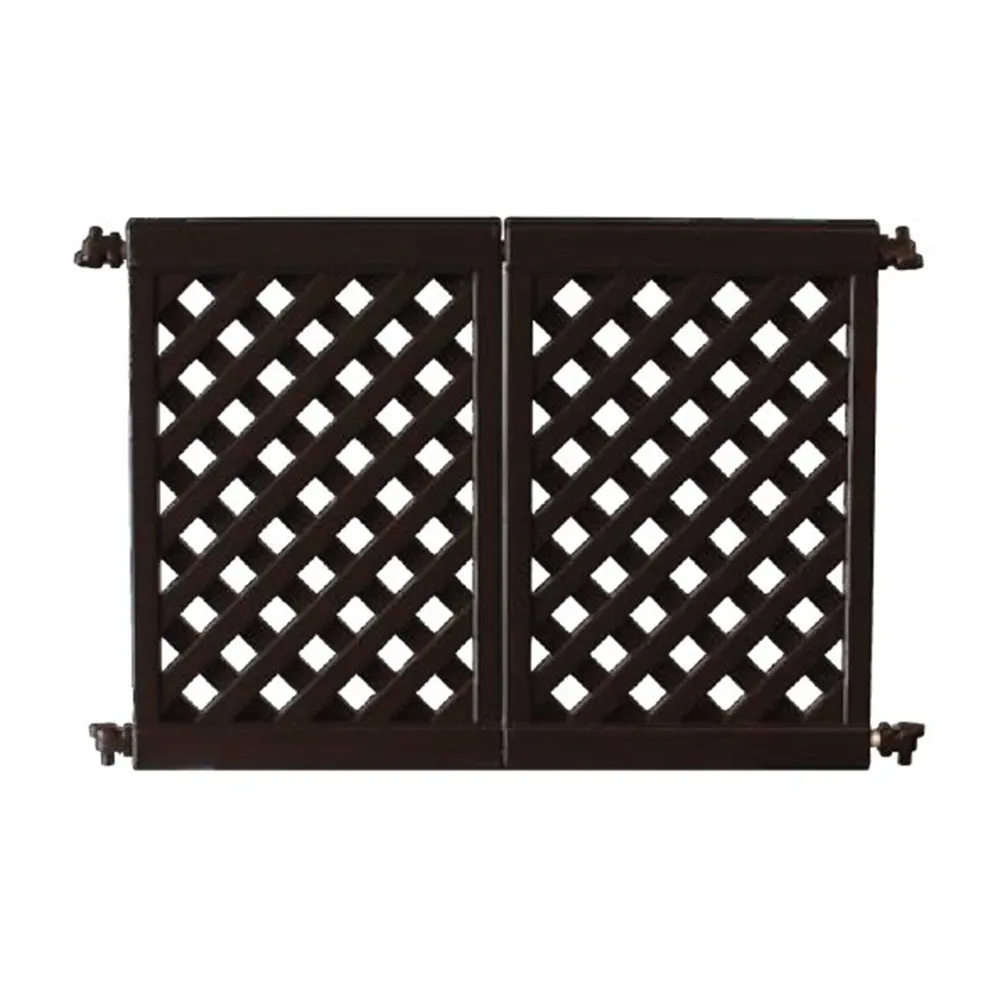 Grosfillex US962117 - 2-Panel Portable Commercial Outdoor Interlocking Fence Panels, Black