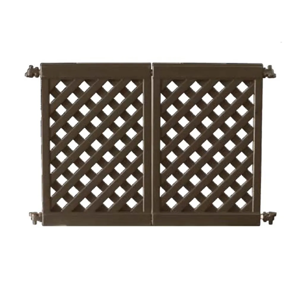 Grosfillex US962423 2-Panel Interlocking Outdoor Fence, Brown, Portable Patio Fencing