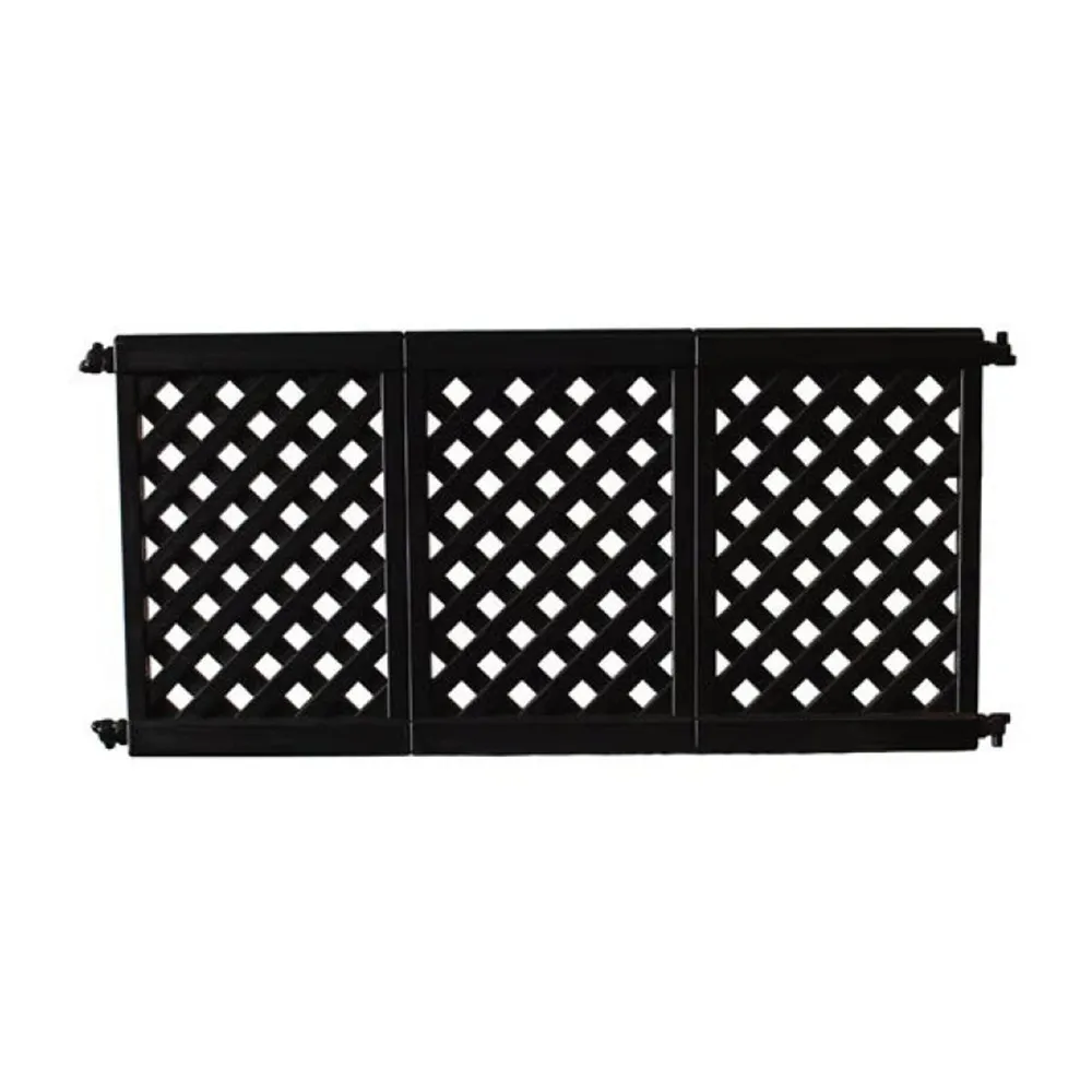 Grosfillex US963117 3-Panel Interlocking Outdoor Fence, Black, Commercial Portable Patio Fencing