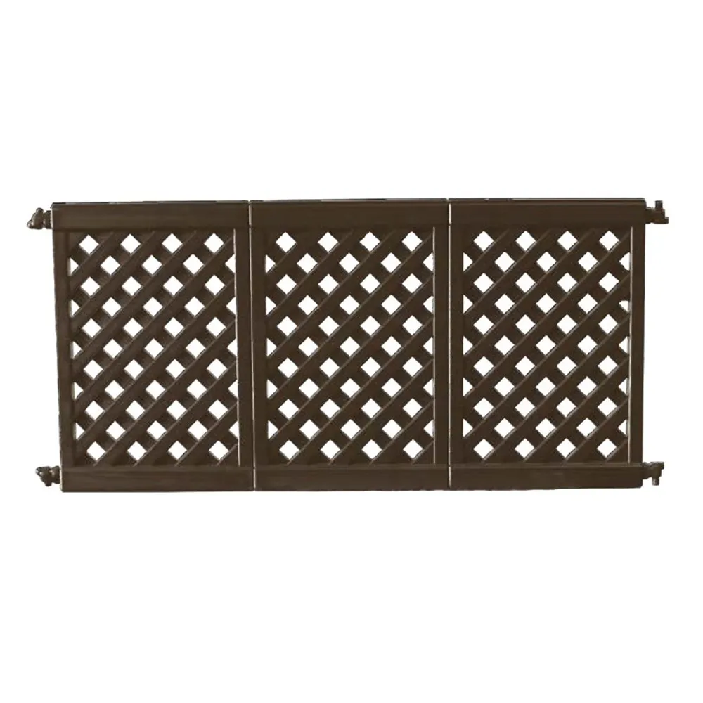 Grosfillex US963423 3-Panel Interlocking Outdoor Fence, Brown Commercial Patio Fencing Panels