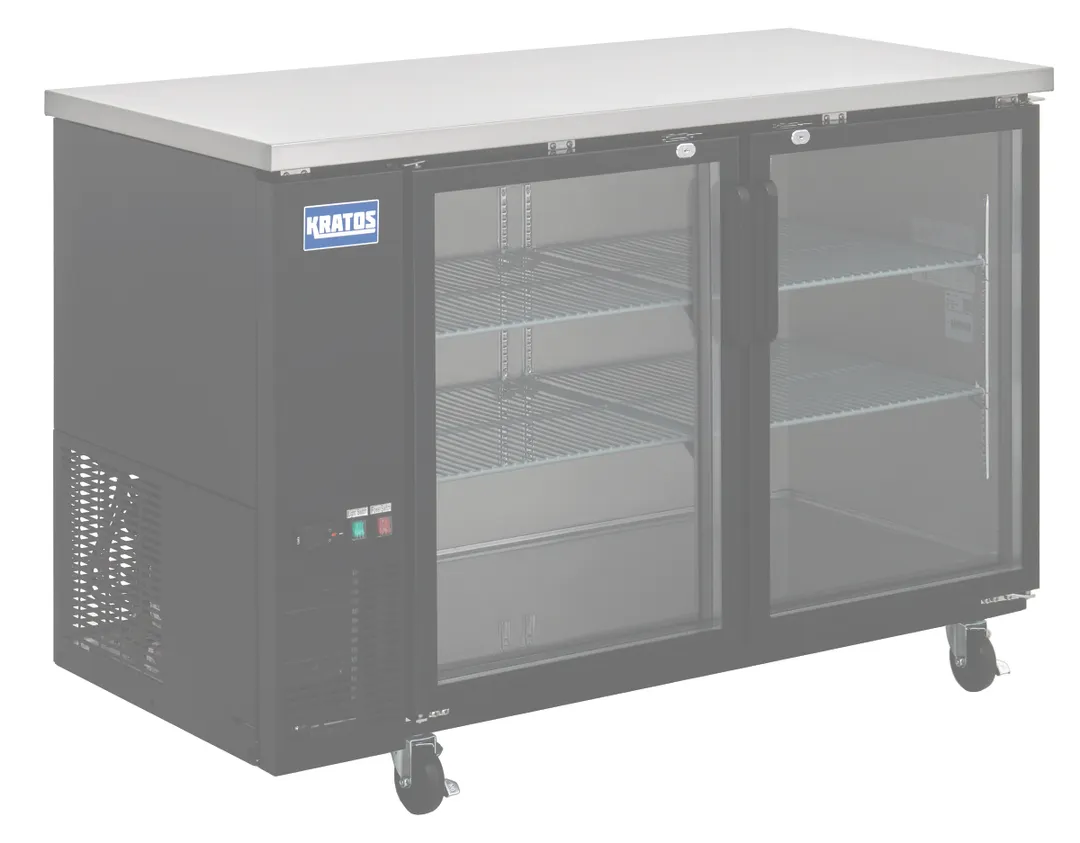 Hubert 154926 Kratos Back Bar Cooler, 19.4 cu ft, 58" W, 2 Glass Swing Doors