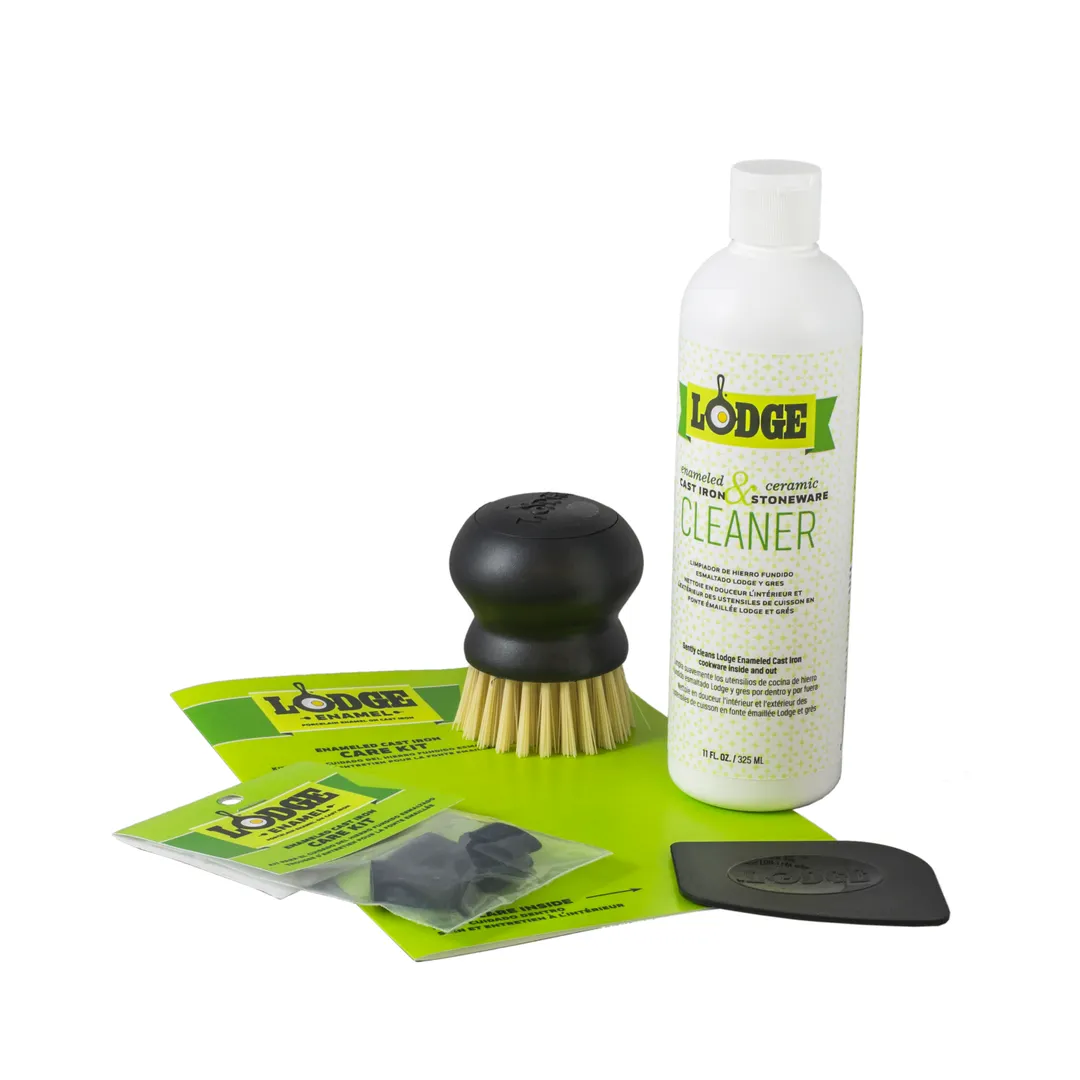 Lodge A-CAREE1 Pan Cleaner Kit – Biodegradable Cleaner, Scraper, 6 Pot Protectors – Sold Per Karat