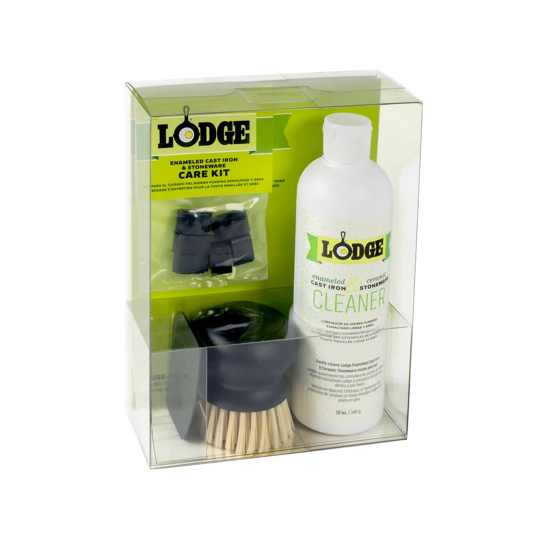 Lodge A-CAREE1 Pan Cleaner Kit – Biodegradable Cleaner, Scraper, 6 Pot Protectors – Sold Per Karat