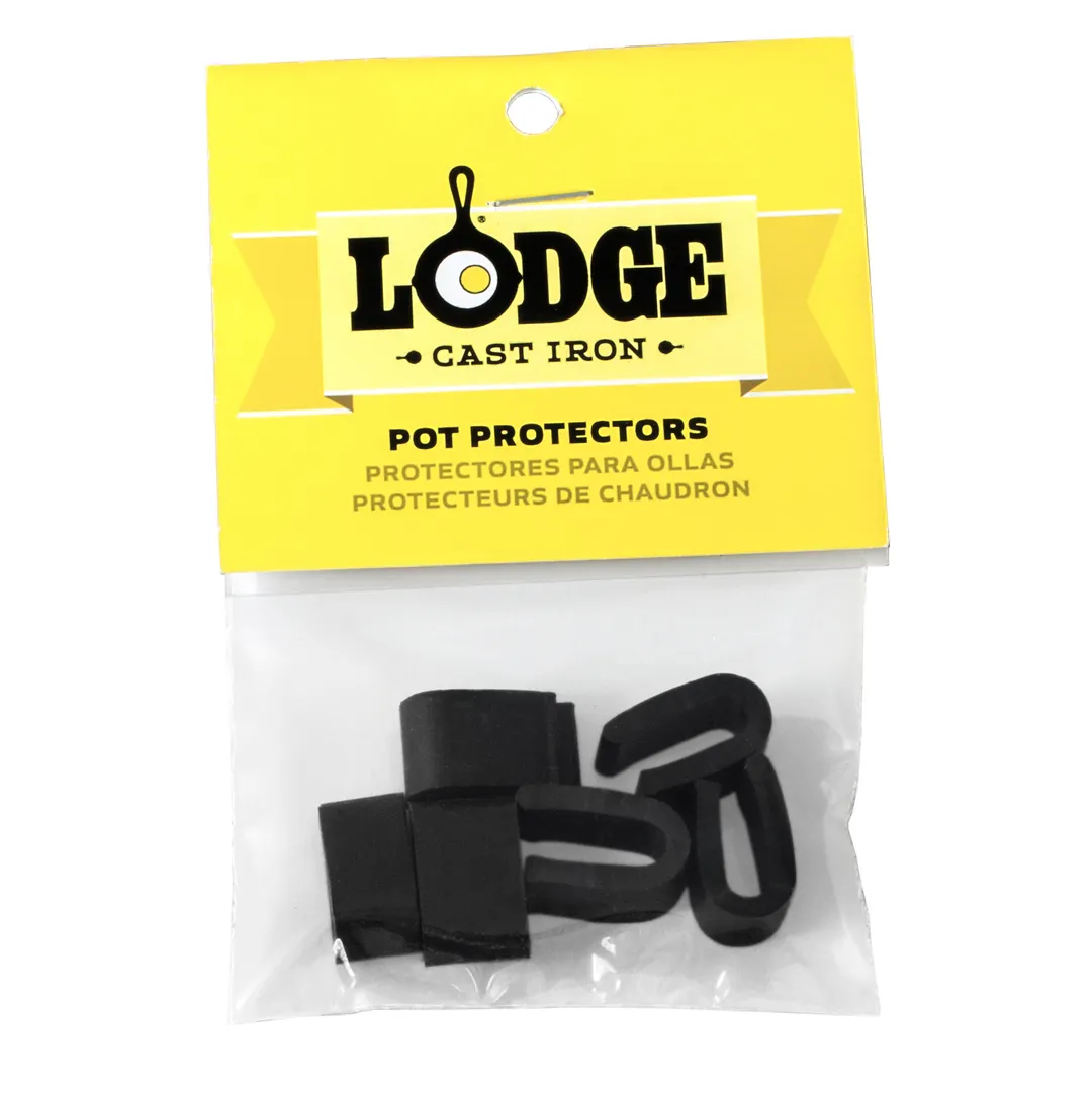 Lodge APP11 Pot Protectors, Rubber, Black, Protects Seasoned & Enameled Cast Iron - 1 Pack