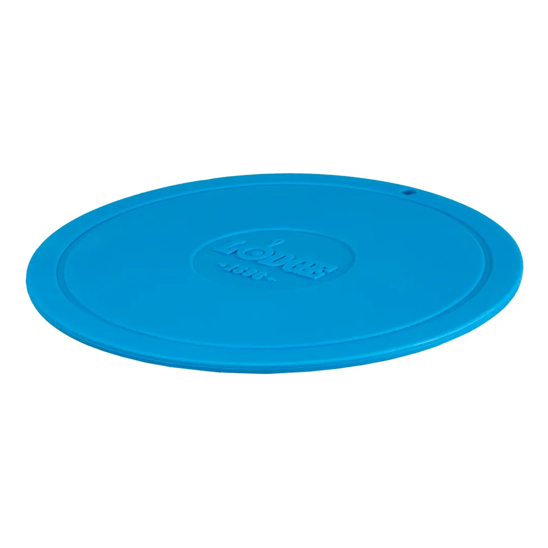 Lodge AS7DT36 Trivet, 7‑1/4" Round Silicone, Blue Finish, Heat Guard 525°F Surface, BPA‑Free