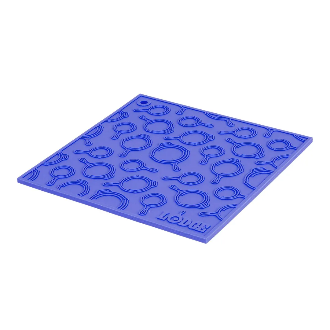 Lodge AS7SKT31 - 7" Silicone Trivet, Blue, Heat‑Resistant to 500°F Surface, BPA‑Free