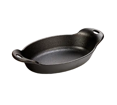Lodge HM16OS Mini Server, 16 oz., 9-9/16"L x 5-3/8"W x 2-3/16"H Oval Cast Iron Au Gratin Dish