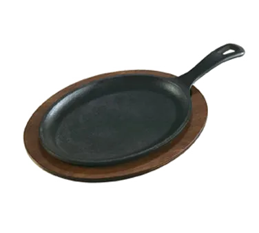 Lodge LOS3 Cast Iron Griddle, 10" x 7½" Oval with Handle, Stove Top/Induction Safe, Made in USA