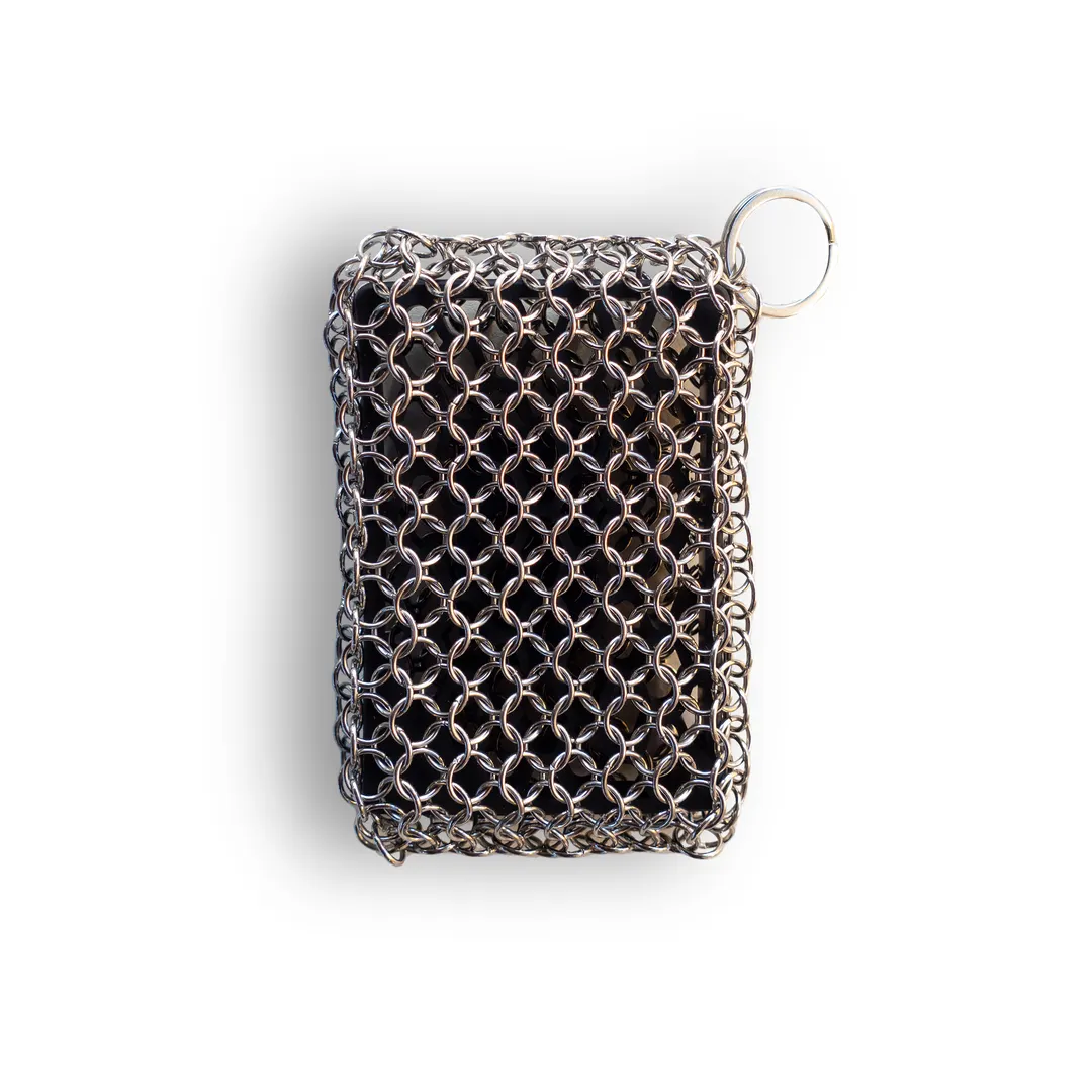 Lodge SB1-10001 Finex Chainmail Scrubber, Steel Mesh Pad, 12" x 12" Non-Scratch Use