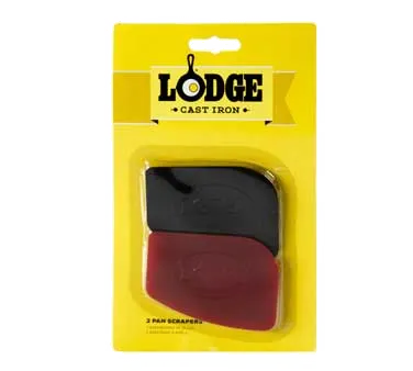 Lodge SCRAPERPK Bowl/Pan Scraper, 2-Piece Pack, Durable Polycarbonate, Red & Black