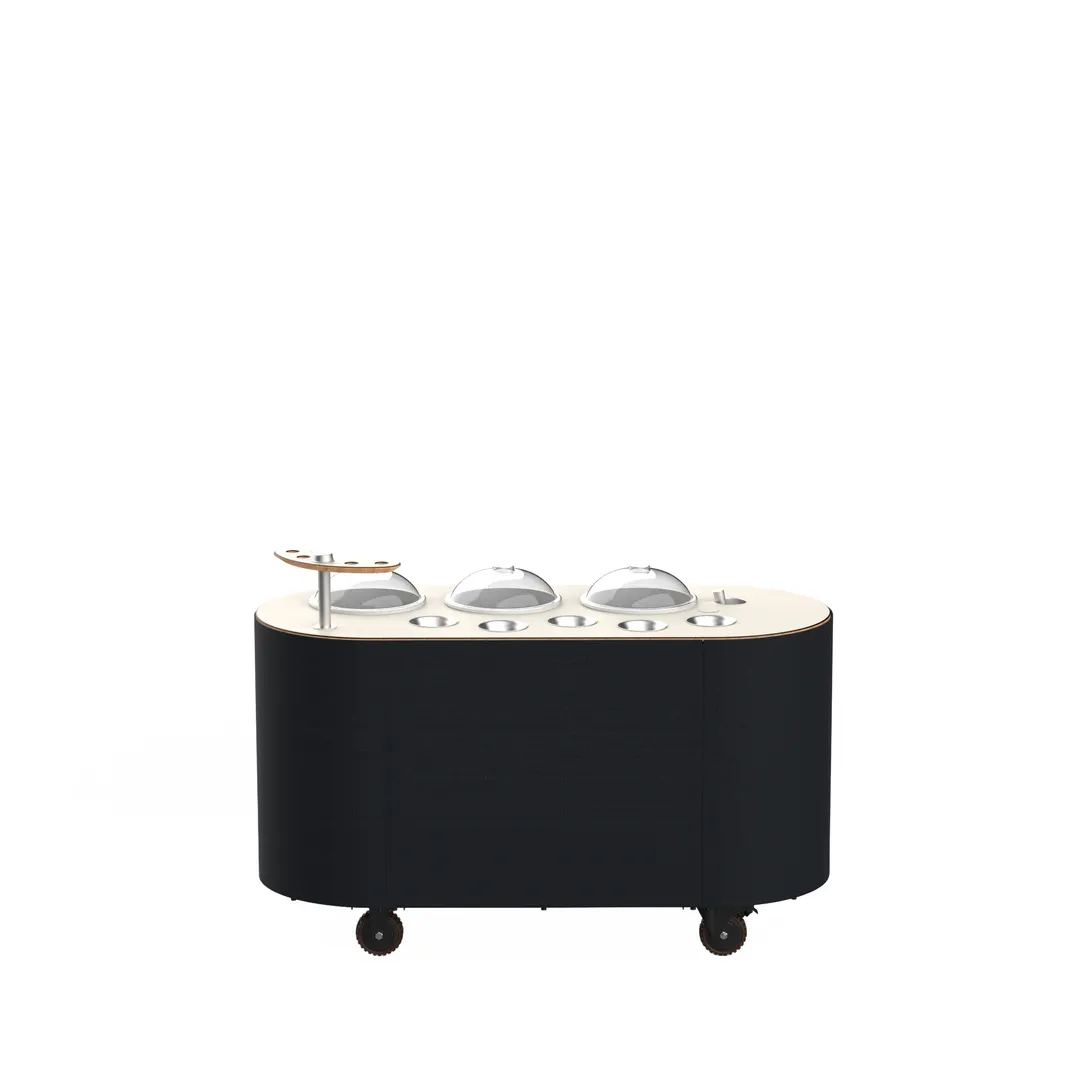 Steelite MGCOVC01VXXB Oval Gelato Cart Vanilla Top Black Cover, Mogogo, Mixed Materials, 1 per Case